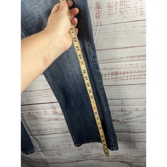 Department Of Peace Bootcut Jeans Womens 14 Blue Denim Cotton Stretch Dark Wash - Picture 4 of 10